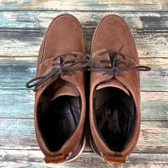 Johnston & Murphy Oxfords Mens Size 9.5M Brown Nubuck Leather Dress Comfort Work - Picture 4 of 11